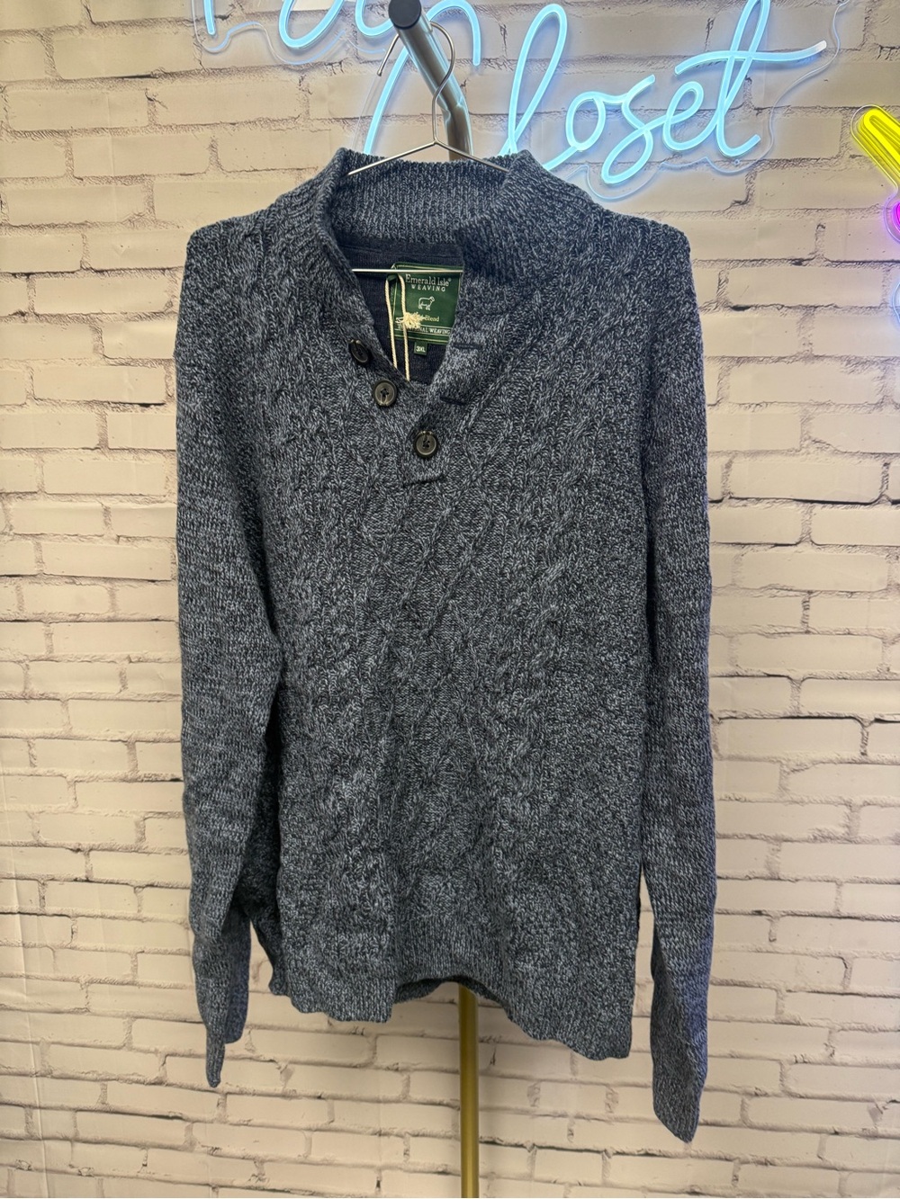 Emerald Isle Weaving Blue Sweater - 3XL